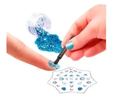 Style4ever Kit Glitter Nail Art Cosmic Esmalte Celeste-stickers-glitter-pincel