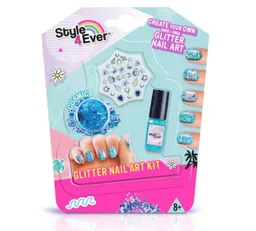 Style4ever Kit Glitter Nail Art Cosmic Esmalte Celeste-stickers-glitter-pincel