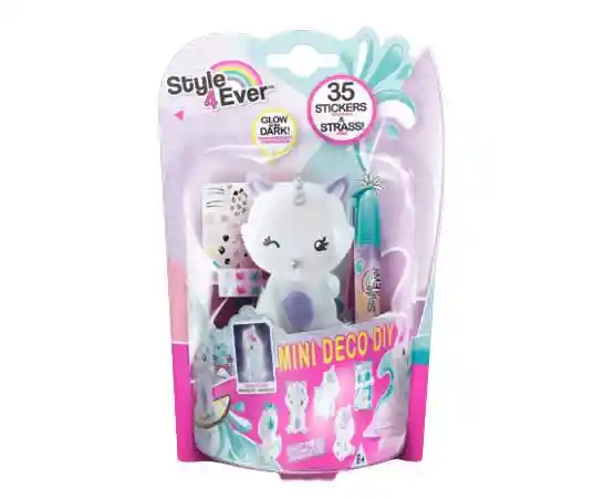 Style 4ever Mini Deco Diy Gato Unicornio ¡glow In The Dark! Fosforescente