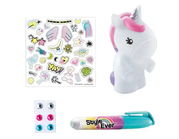 Style 4ever Mini Deco Diy Unicornio Pelo Rosado ¡glow In The Dark! Fosforescente