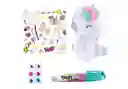 Style 4ever Mini Deco Diy Unicornio Pelo Rosado/verde ¡glow In The Dark! Fosforescente