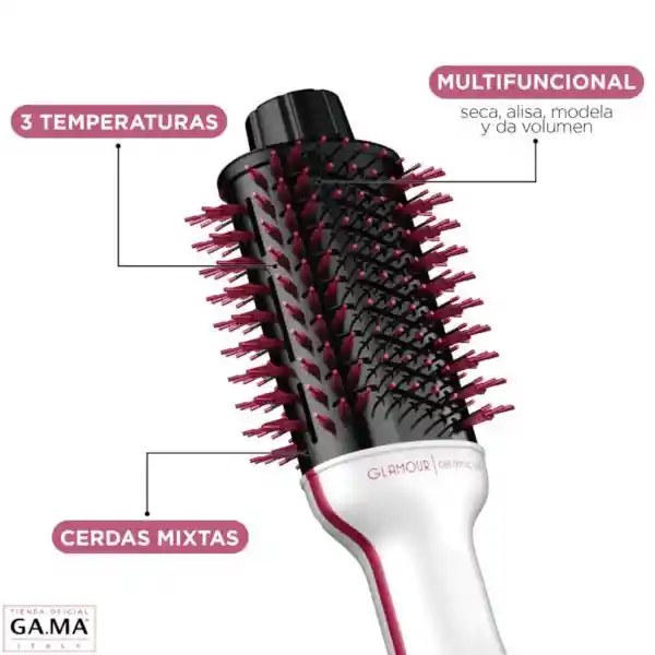 Cepillo Secador Glamour Pink Ceramic Ion Ga.ma