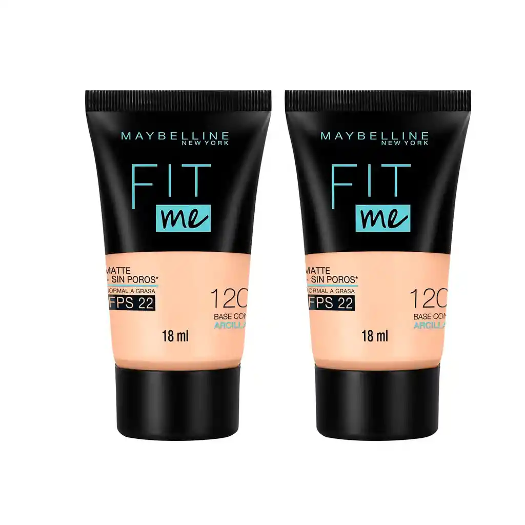 2 Bases Maquillaje Fit Me Mini 120 Classic Ivory Maybelline