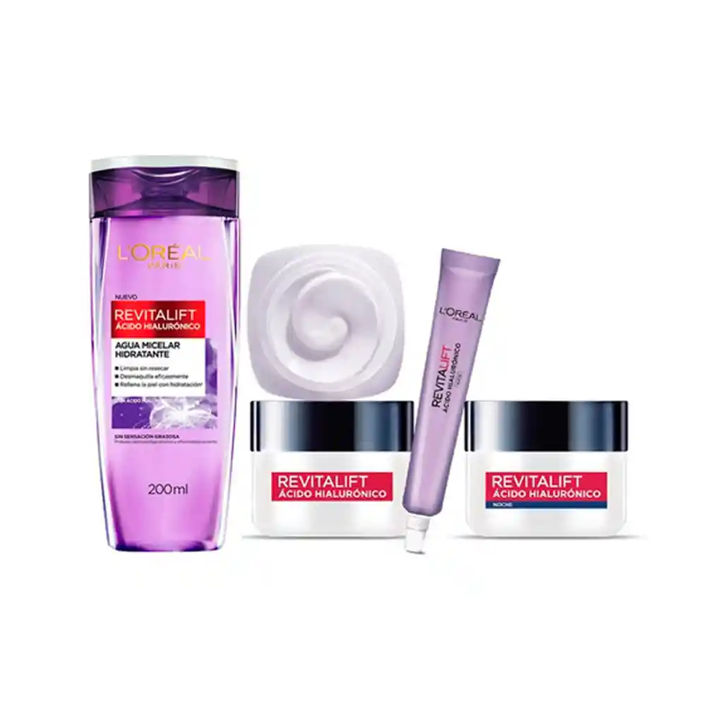 Pack Revitalift Crema Rostro Dia+noche + Ojos + Agua Micelar L'oréal