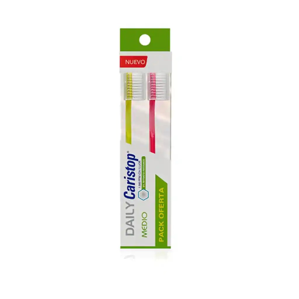 2 Cepillo Dental Medio Protector Daily Caristop