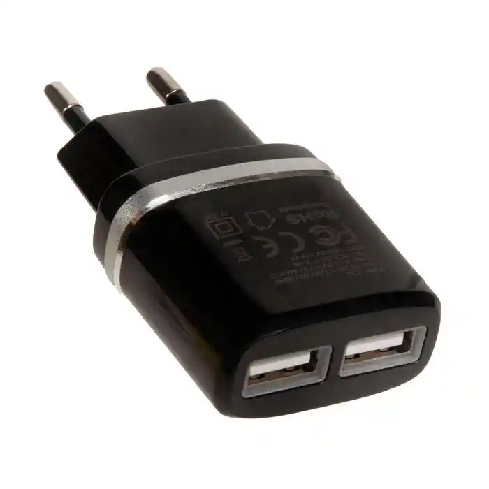 Cargador Hoco Dual 2.4 Usb C12 Negro