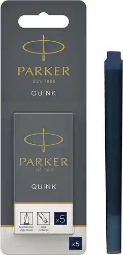 5 Repuestos Parker Quink Para Plumas Cartuchos Tinta Negro