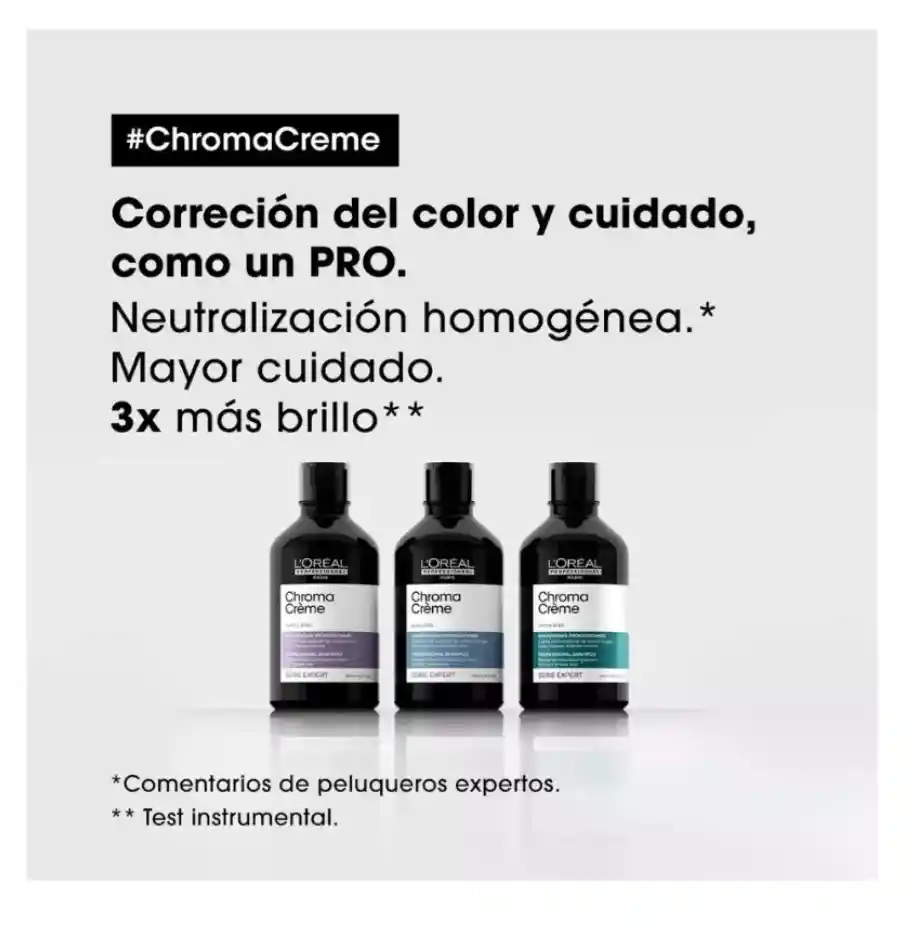 Shampoo Matizador Azul Chroma Crème 300ml L'oréal Pro