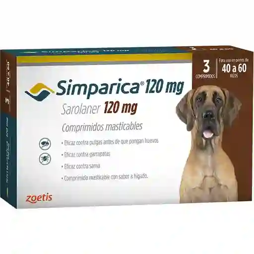 Simparica 3 Comprimidos Para Perros 40-60 Kg