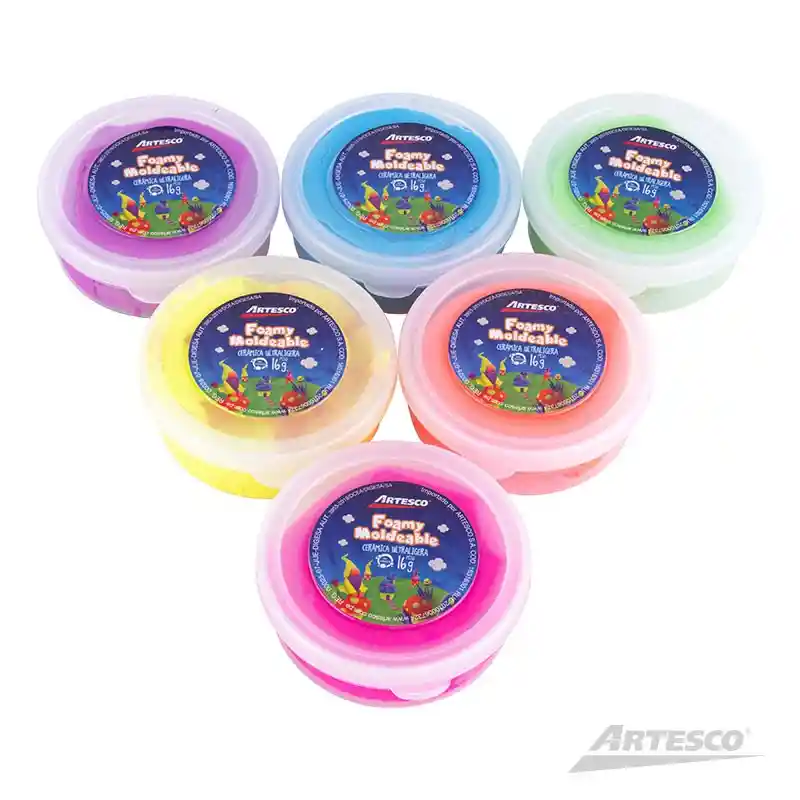 Foamy Moldeable X 6 Colores Neon