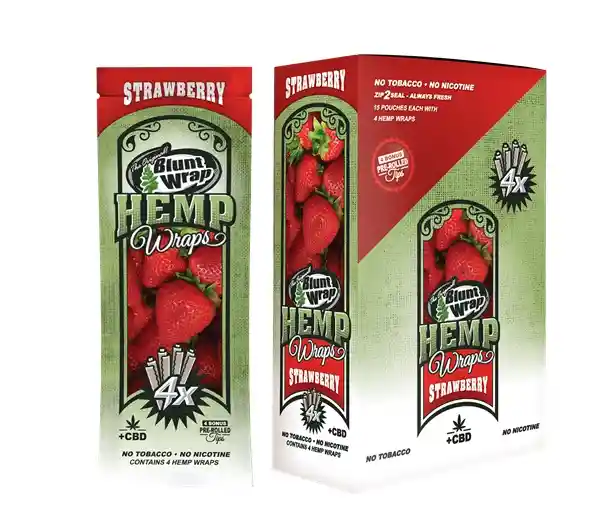 Papel De Cañamo Hemp Wraps Strawberry X4