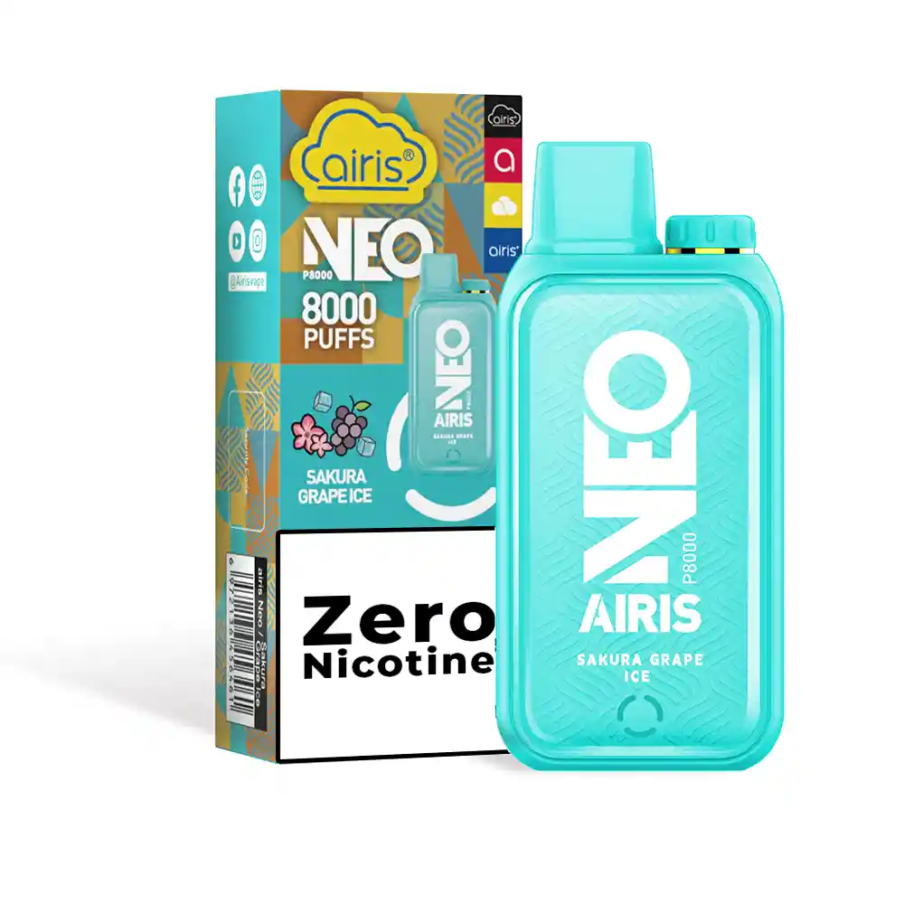 Vaporizador Desechable Airis Neo P8000 Sabor Sakura Grape Ice 5%