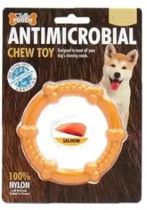 Juguete Antimicrobial Nylon Circulo Sabor Salmon (limpieza De Dientes) Perros Medianos