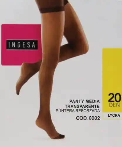 Panty Elasticada 20 Denier S- M Negro Verde