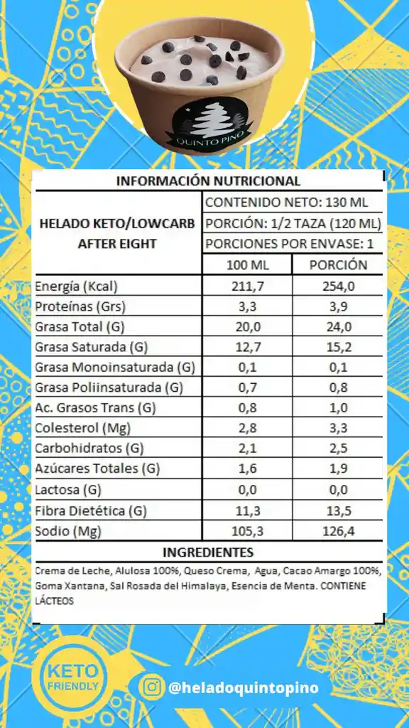 Helado Keto/low Carb After Eight