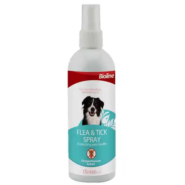 Bioline - Spray Contra Pulgas Y Garrapatas Perros 175 Ml -