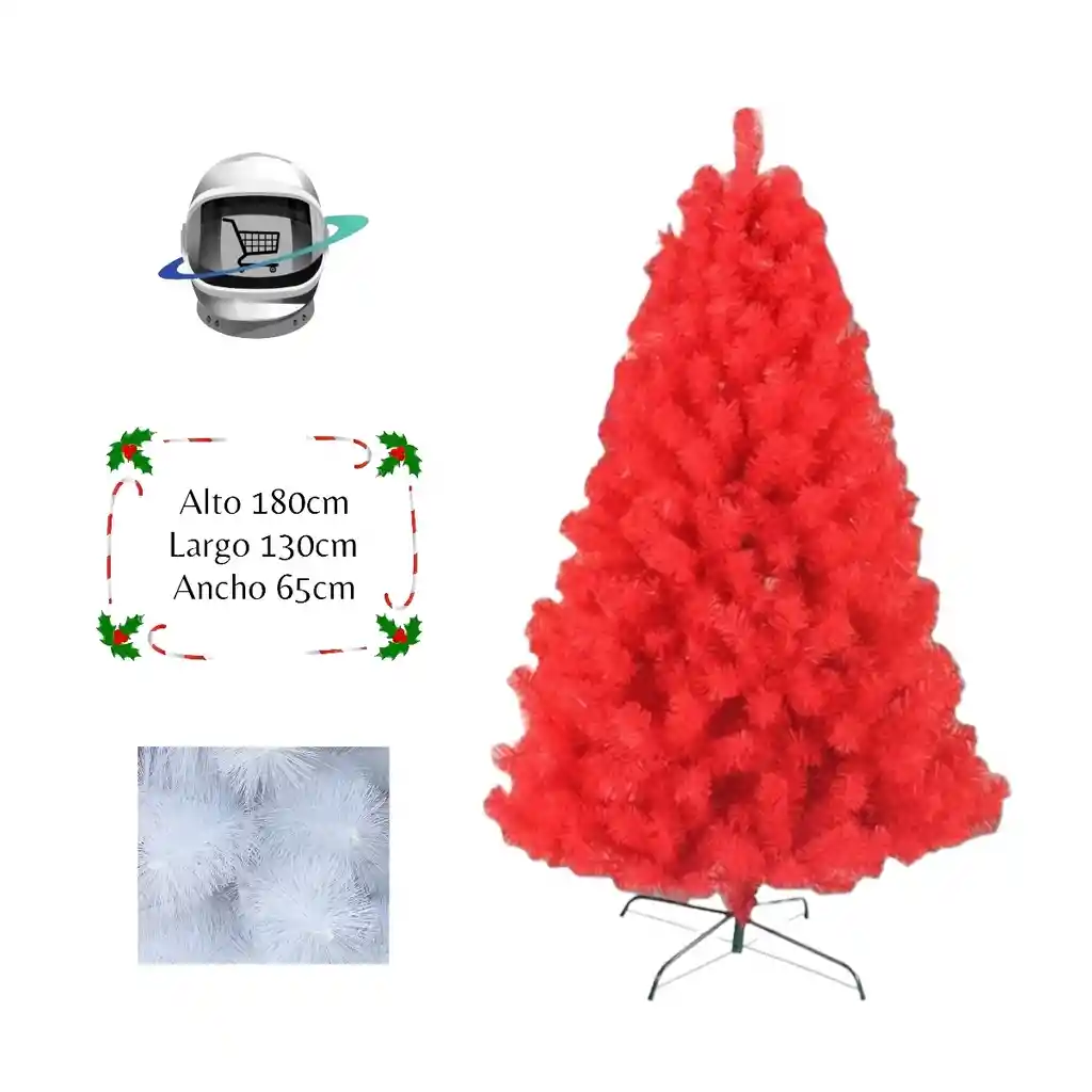 Arbol De Navidad 180cm Premium Rojo