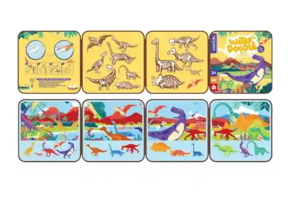 Mieredu Libro Para Pintar C/agua Mundo Dinosaurios