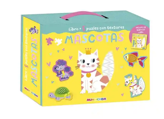 Libro + 5 Puzzles Con Textura Mascotas