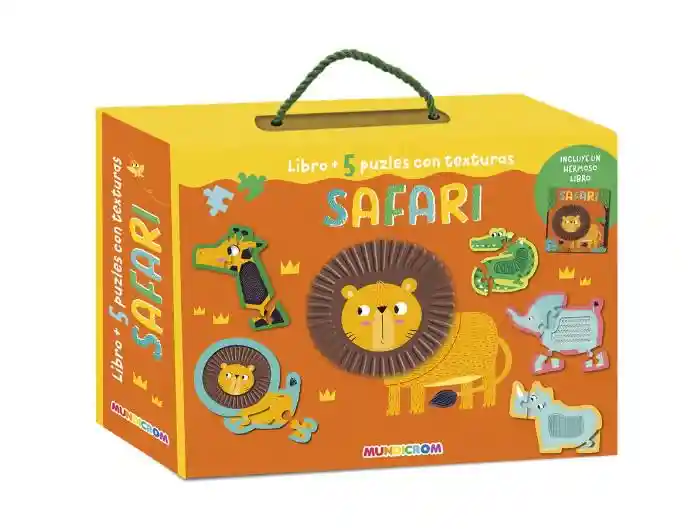 Libro + 5 Puzzles Con Textura Safari