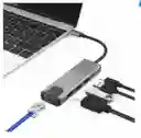 Adaptador Hub Usb Tipo C 5 En 1 Usb - Hdmi - Giga Lan Rj45