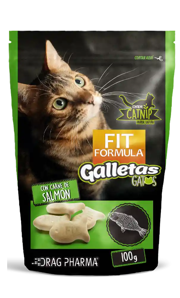 Fit Formula Gatos Snack Galletas Sabor Salmón-catnip