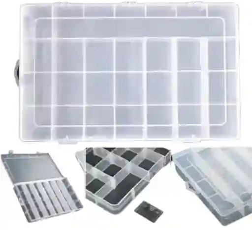Caja Organizadora Plástica Con 24 Compartimentos Fijos