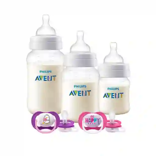 Set Avent 3 Mamaderas- 2 Chupetes 6-18m Pinguino