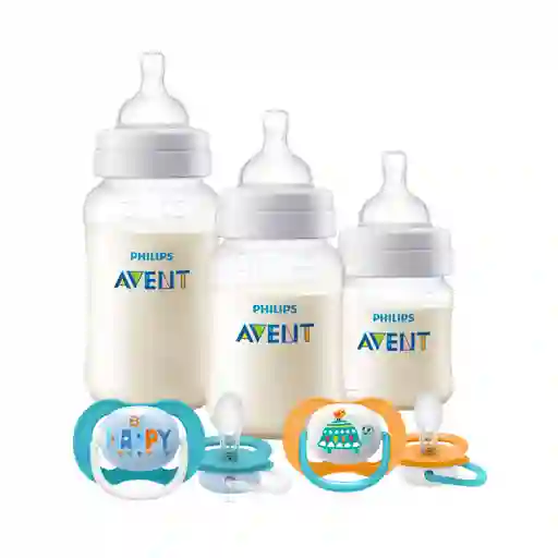 Set Avent 3 Mamaderas-2 Chupetes 6-18m Tortuga