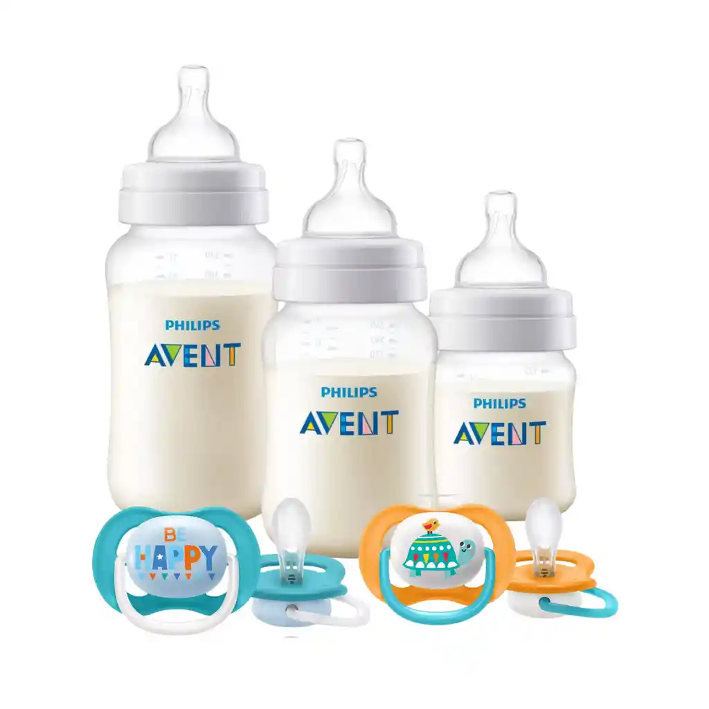 Set Avent 3 Mamaderas-2 Chupetes 6-18m Tortuga