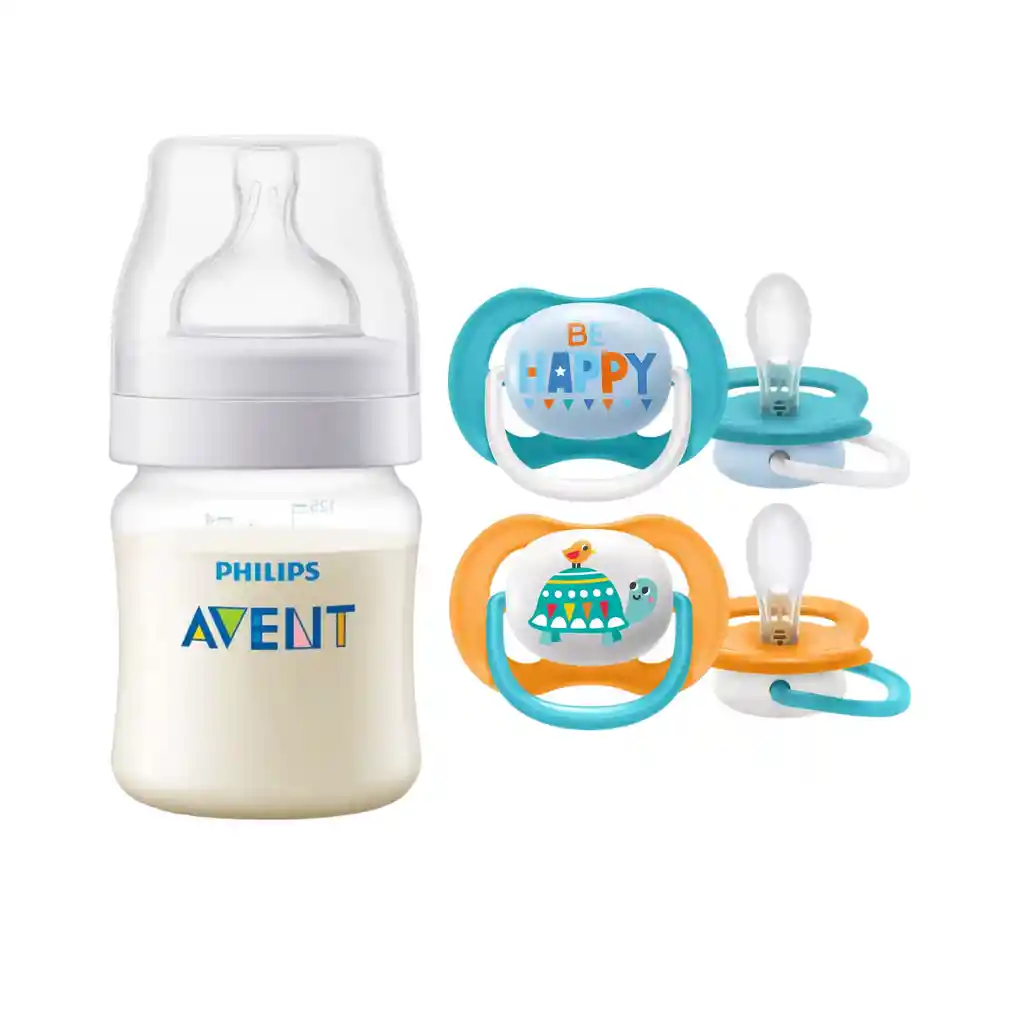 Mamadera Anticolic 125 Ml + 2 Chupetes 6-18m Tortuga