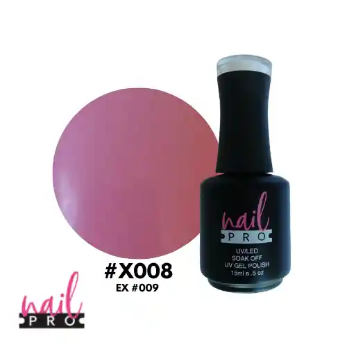 Esmalte Permanente Nail Pro X008 (rosado)