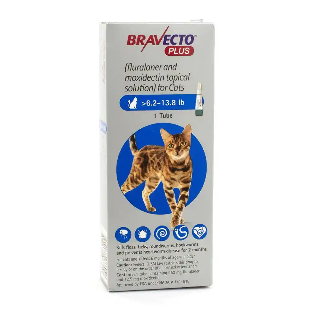 Bravecto Plus Gato 2.8kg A 6.25 Kg