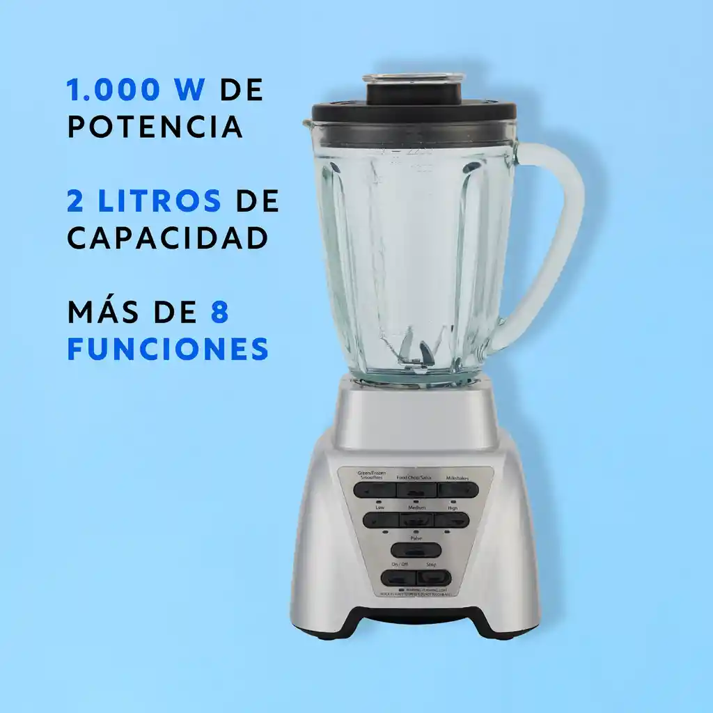 Licuadora Ultra Silver Gran Capacidad 2 L + Vaso To Go Easyways