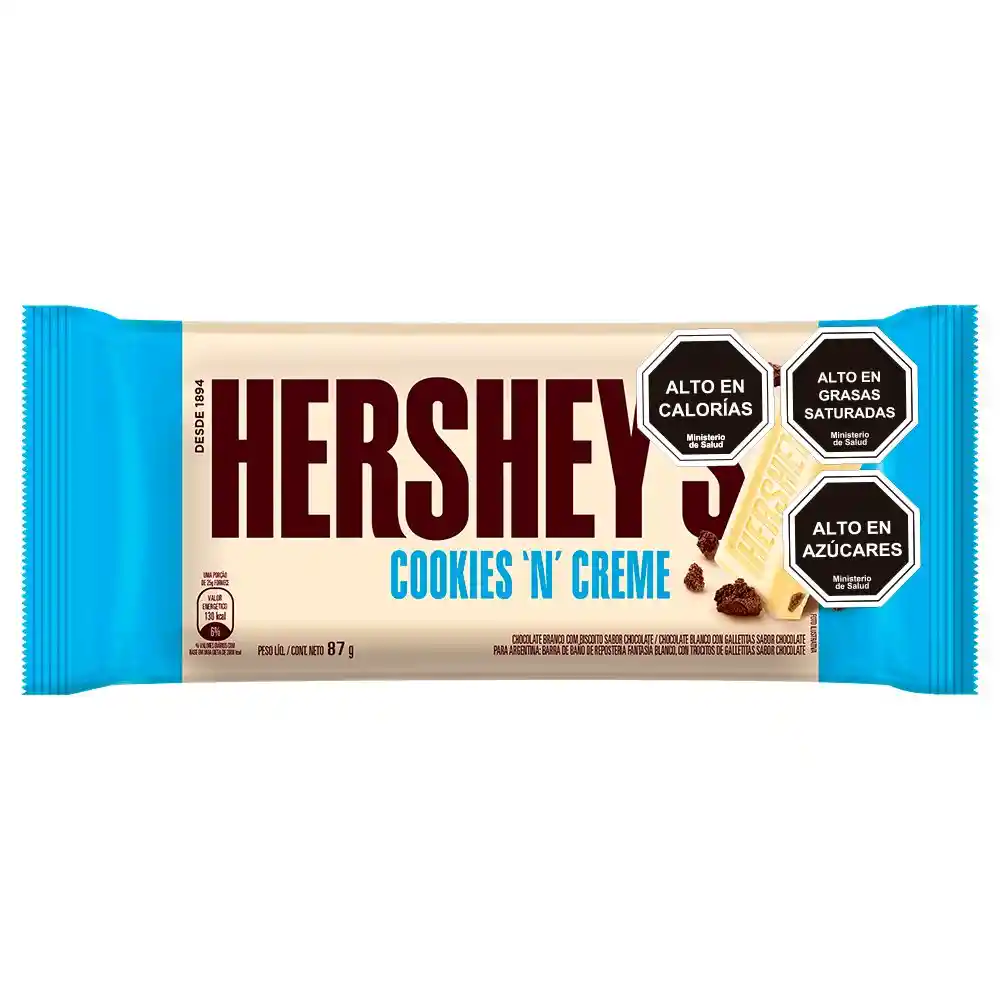 Barra Hersheys Cookies And Creams 87gr