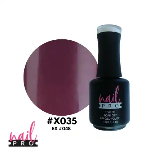 Nail Pro Esmalte Permanente X035 Nude Morado Oscuro