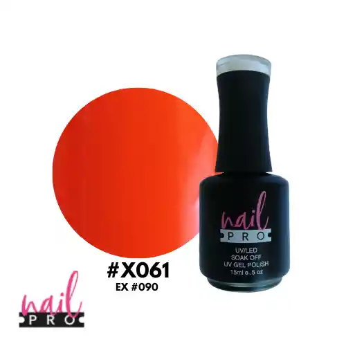 Nail Pro Esmalte Permanente X061 Naranjo Fluor