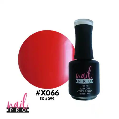 Nail Pro Esmalte Permanente X066 Rojo Intenso