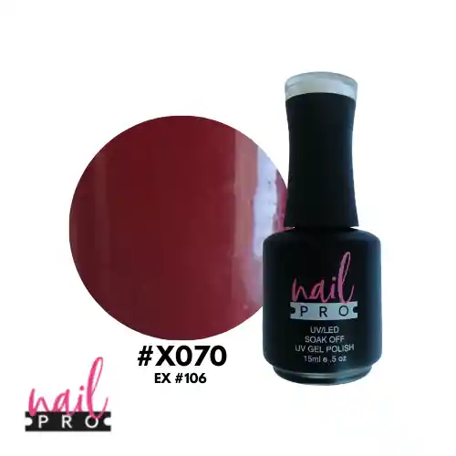 Nail Pro Esmalte Permanente X070 Rojo Vino