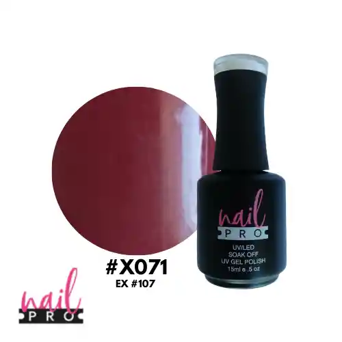 Nail Pro Esmalte Permanente X071 Rojo Sangre De Toro