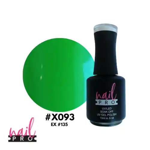 Nail Pro Esmalte Permanente X093 Verde Fluor Oscuro