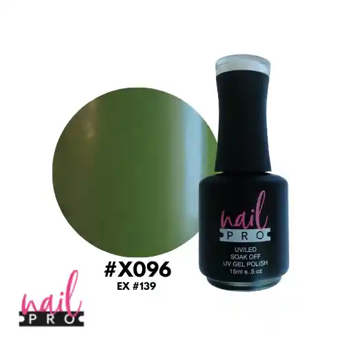 Nail Pro Esmalte Permanente X096 Verde Olivo Claro