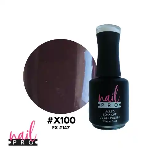 Nail Pro Esmalte Permanente X100 Burdeo Morado