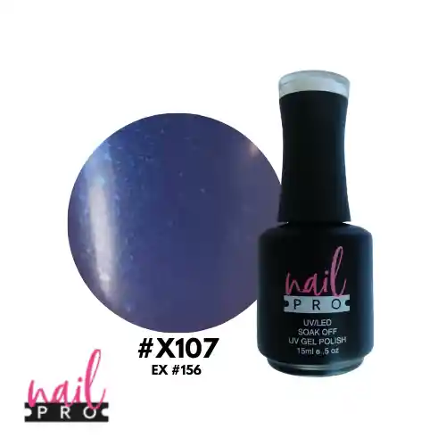 Nail Pro Esmalte Permanente X107 Azul Metálico