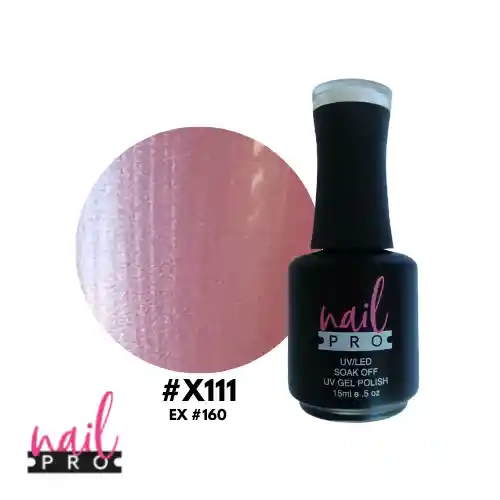 Nail Pro Esmalte Permanente X111 Rosado Claro Perlado