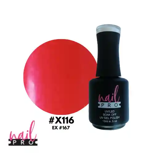 Nail Pro Esmalte Permanente X116 Anaranjado Rojizo Perlado