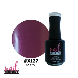 Nail Pro Esmalte Permanente X127 Morado Burdeo Perlado