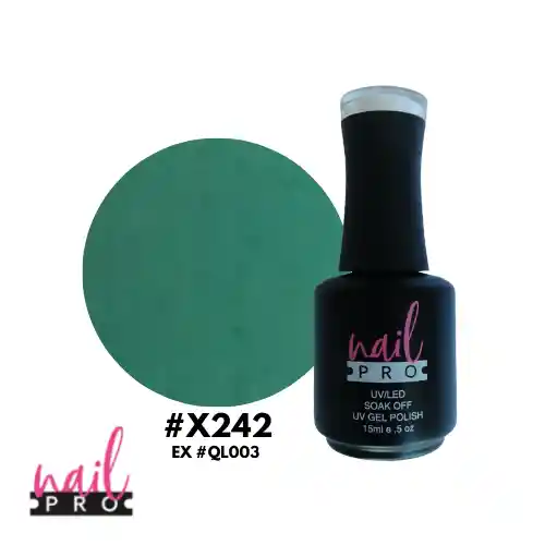 Nail Pro Esmalte Permanente X242 Celeste Turquesa