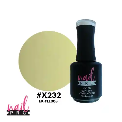 Nail Pro Esmalte Permanente X232 Verde Amarillo Muy Pastel