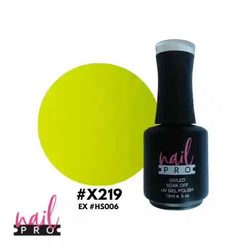 Nail Pro Esmalte Permanente X219 Amarillo Verdoso Fluor